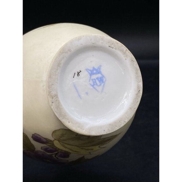 Royal Worcester 5 1/2" Flat Back Pitcher Purple Violet Flowers #1094 Antique - Picture 10 of 13